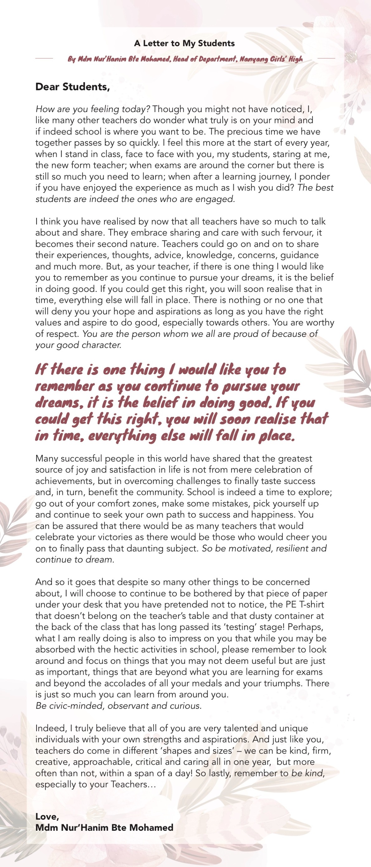 Mdm NurHanim Bte Mohamed