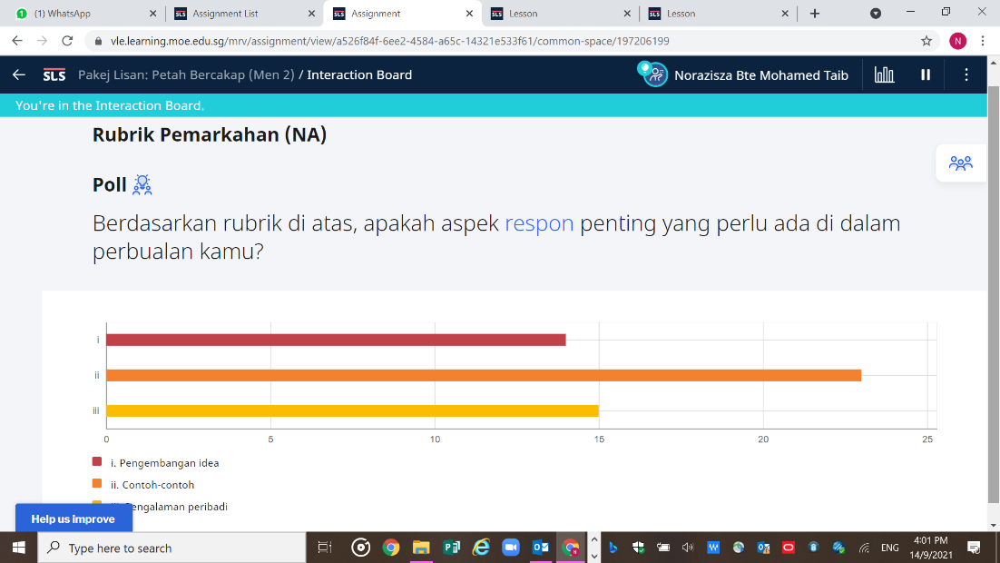 Bendemeer Secondary School's Malay Language class using SLS