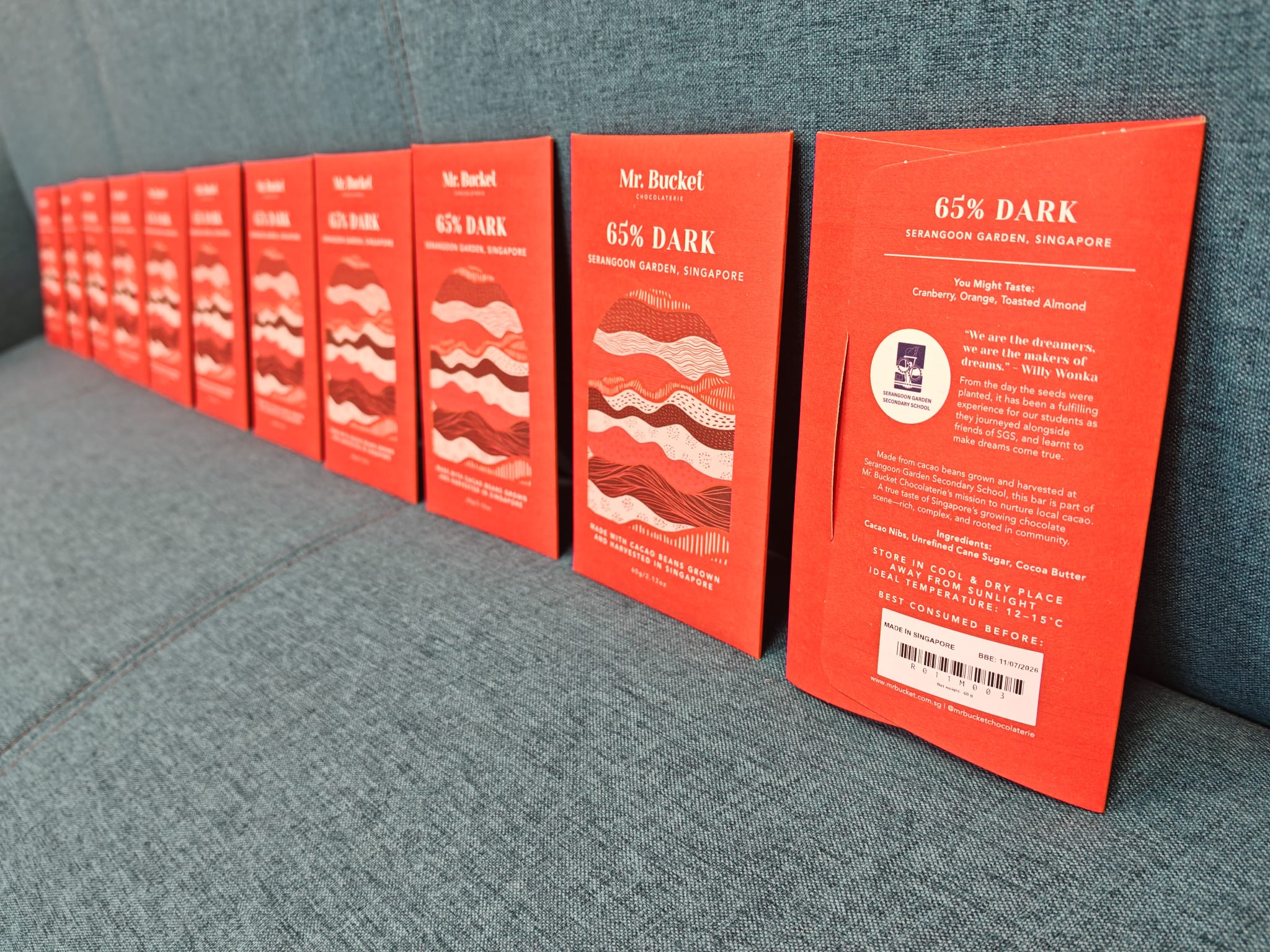 The Mr Bucket x SGS limited-edition chocolate bars