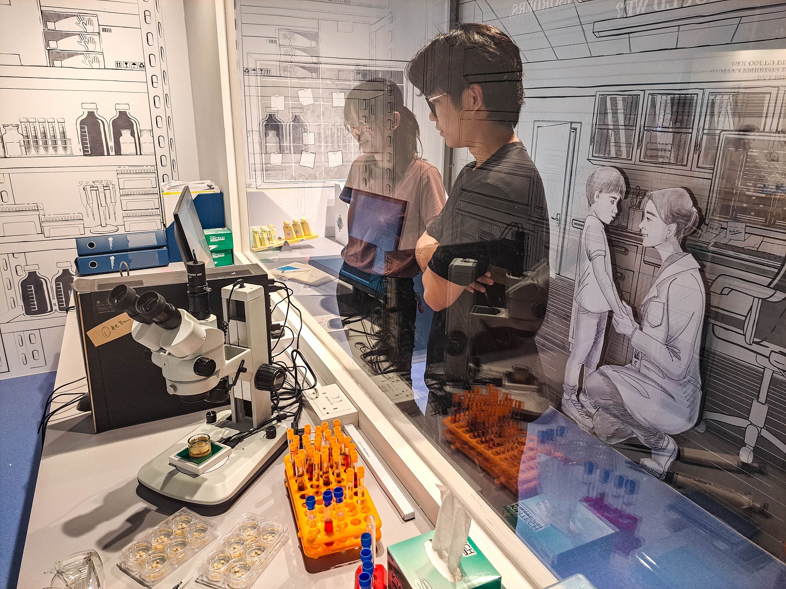 A discussion-forward gallery built around real ethical questions in modern science and technology.