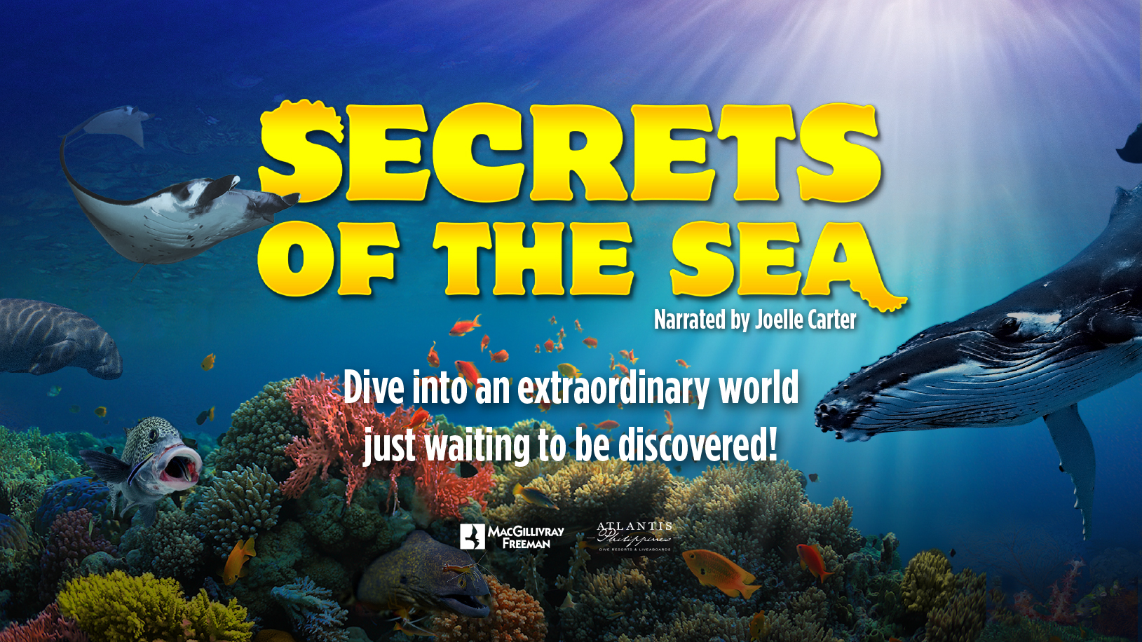 Omni-theatre Secrets of the Sea Showtime banner