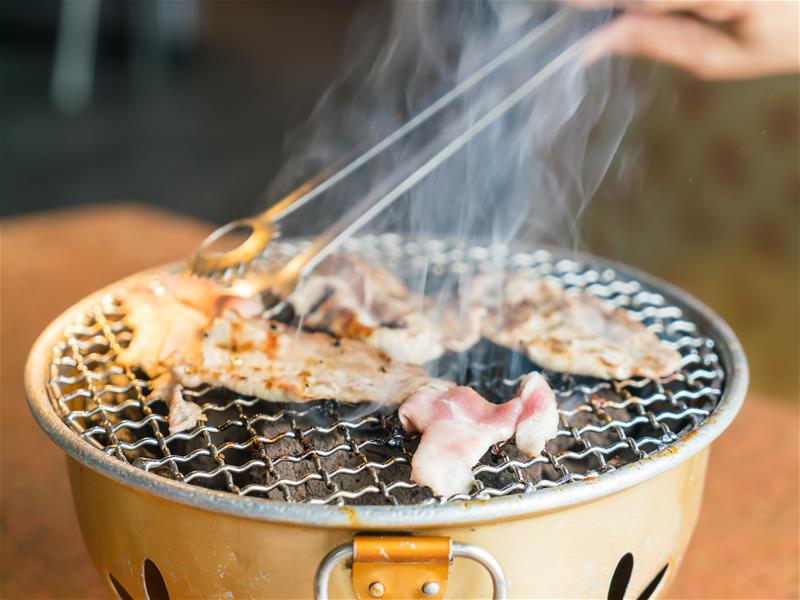 Pork Charcoal Grill Cooking Meat