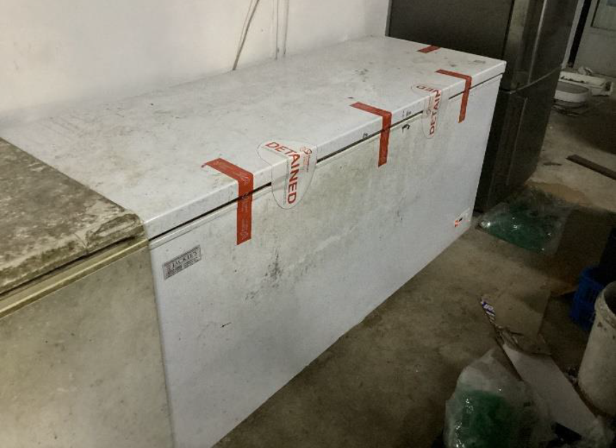 Illegal Storage of Meat and Seafood Products in an Unlicensed Cold Store by Ktff Photo by Sfa 3