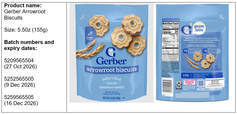 Gerber Recall